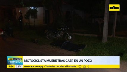 Motociclista fallece tras caer a un pozo en Mariano Roque Alonso
