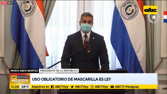 Mario Abdo promulga uso obligatorio de mascarillas y la Ley de vacunas