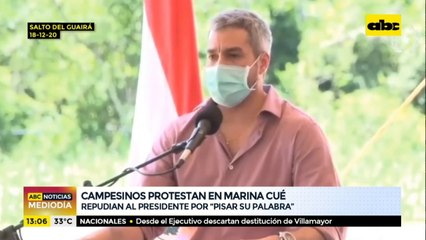 Campesinos repudian a Abdo por "pisar su palabra" en el caso Marina Cué