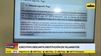 Ejecutivo descarta destitución de Juan Ernesto Villamayor