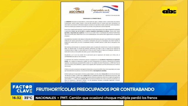 Frutihortícolas preocupados por contrabando