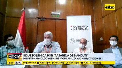 Pasarela de "Ñanduti": ministro Arnoldo Wiens responsabiliza a Contrataciones