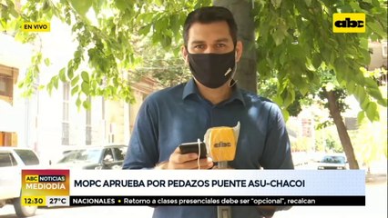 MOPC aprueba por pedazos el puente Asunción-Chaco'i
