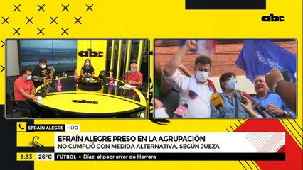 Efraín Alegre pasaría 15 días en la Agrupación Especializada