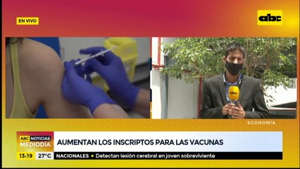 Aumenta cantidad de inscriptos para recibir las vacunas