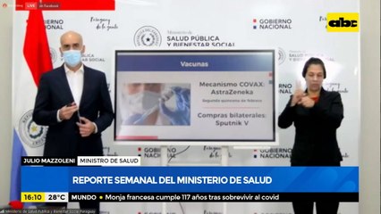 Reporte semanal del ministerio de salud: Covid