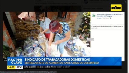 Sindicato de trabajadoras domésticas entregan kits de alimentos