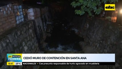 Un muro de contención del barrio Santa Ana cedió ante temporal