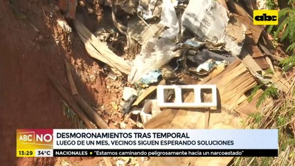Vecinos siguen esperando soluciones tras desmoronamiento por temporal