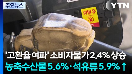 '고환율 여파' 소비자물가 2.4% 상승...농축수산물 5.6%·석유류 5.9%↑ / YTN