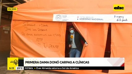 Familiares de pacientes no utilizan carpa "donada" por la Primera Dama