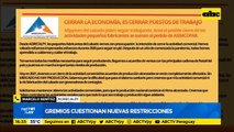 Gremios cuestionan nuevas restricciones
