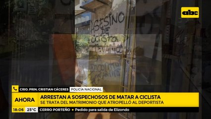 Arrestan a sospechosos de matar a ciclista