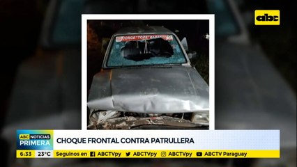 Conductor ebrio chocó frontalmente contra una patrullera