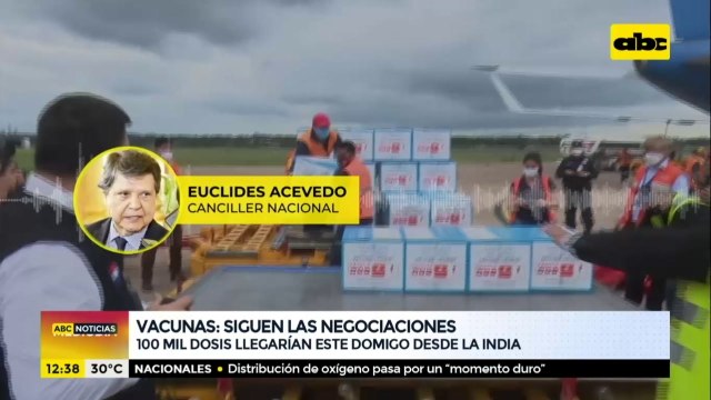 Este domingo llegarían 100.000 dosis de vacunas desde la India