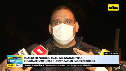 15 detenidos tras allanamiento en una vivienda en San Lorenzo