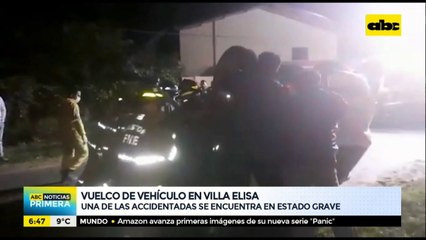 Vuelco de vehículo en Villa Elisa