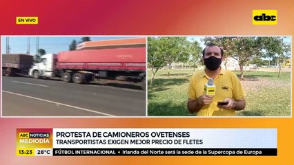 Protesta de camioneros ovetenses