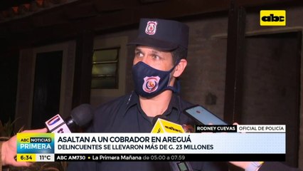 Asaltan a un cobrador en Areguá