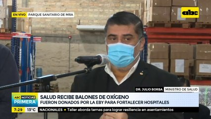 EBY dona 500 balones de oxígeno a salud