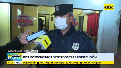 Dos motrochorros detenidos tras persecución