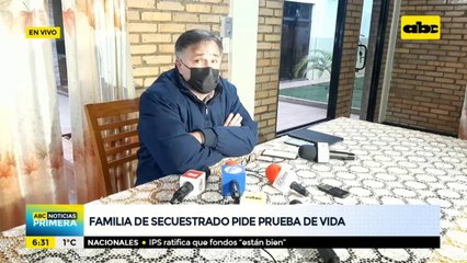 Familia de secuestrado sigue a la espera de noticias sobre el joven