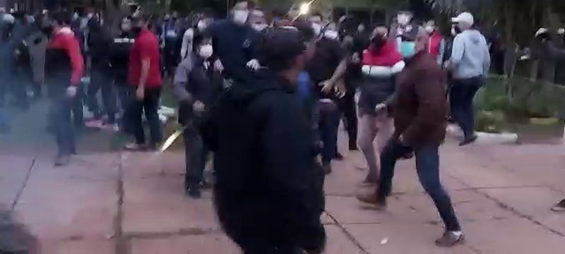 Pelea entre precandidatos colorados Julio Balbuena y Marcos Benítez en Caaguazú