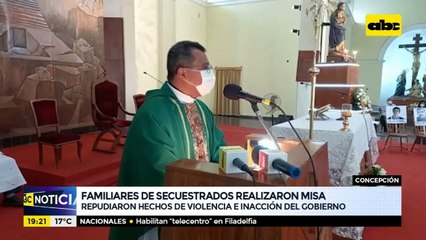 Familiares de secuestrados realizaron misa