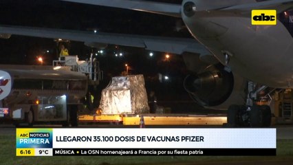 Llegaron 35.100 dosis de vacunas Pfizer