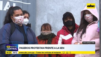 Paseros de Encarnación protestan frente a la SEN