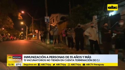 15 vacunatorios no tienen en cuenta terminación de C. I. para aplicar dosis