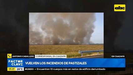 Vuelven los incendios de pastizales en Caazapá