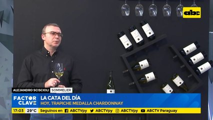 Cata de vinos en ABC, probamos "Trapiche medalla Chardonnay"