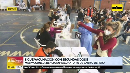 Masiva concurrencia en el vacunatorio de Barrio Obrero