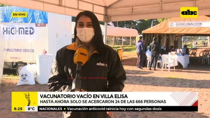 Vacunatorio vacío en Villa Elisa