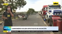 Camioneros siguen con medida de fuerza en la Costanera de Asunción