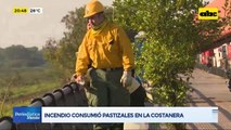 Incendio consumió pastizales en la Costanera