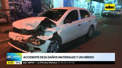 Accidente deja daños materiales y un herido