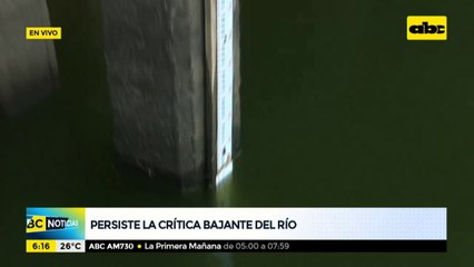 Persiste la bajante crítica del río Paraguay