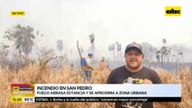 Fuego arrasa estancia y se aproxima a zona urbana en San Pedro