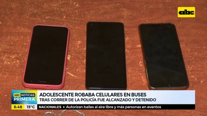 Adolescente que robaba celulares en buses fue detenido