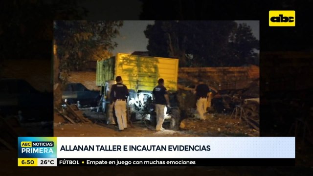 Allanan taller, incautan evidencias y detienen a supuestos autores de asalto a camión