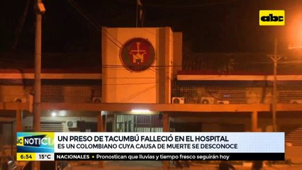 Un preso de Tacumbú falleció en el Hospital de Barrio Obrero