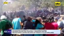 Incidentes entre policías y manifestantes