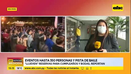 Eventos con hasta 350 personas y pista de baile