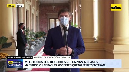 MEC: Todos los docentes retornan a clases