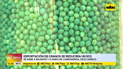 Exportación de granos se reduciría en un 50%