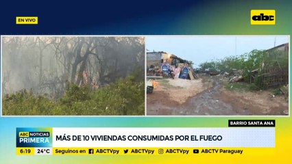 Más de 10 viviendas consumidas por el fuego en el Bañado Sur