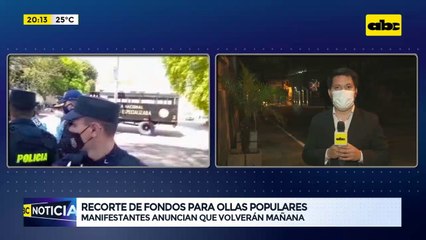 Recorte de fondos para ollas populares: Manifestantes anuncian que volverán mañana