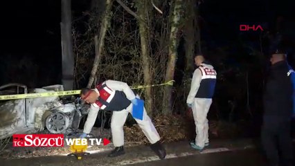 Ağaca çarpan hafif ticari aracın sürücüsü feci şekilde can verdi